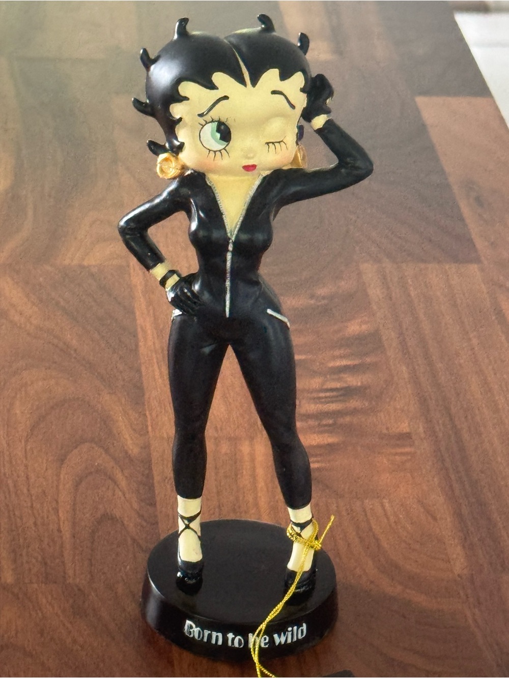 Betty Boop Black and Cream Sculpted Figurine - Classic Collectible Accent